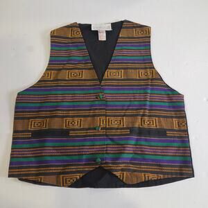 Vintage Vest Southwest Aztec Large Multi-Color